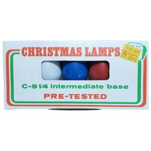 New GE C-9 1/4 Christmas Lamps 5-Pack Replacement Light Bulbs Colors Vintage